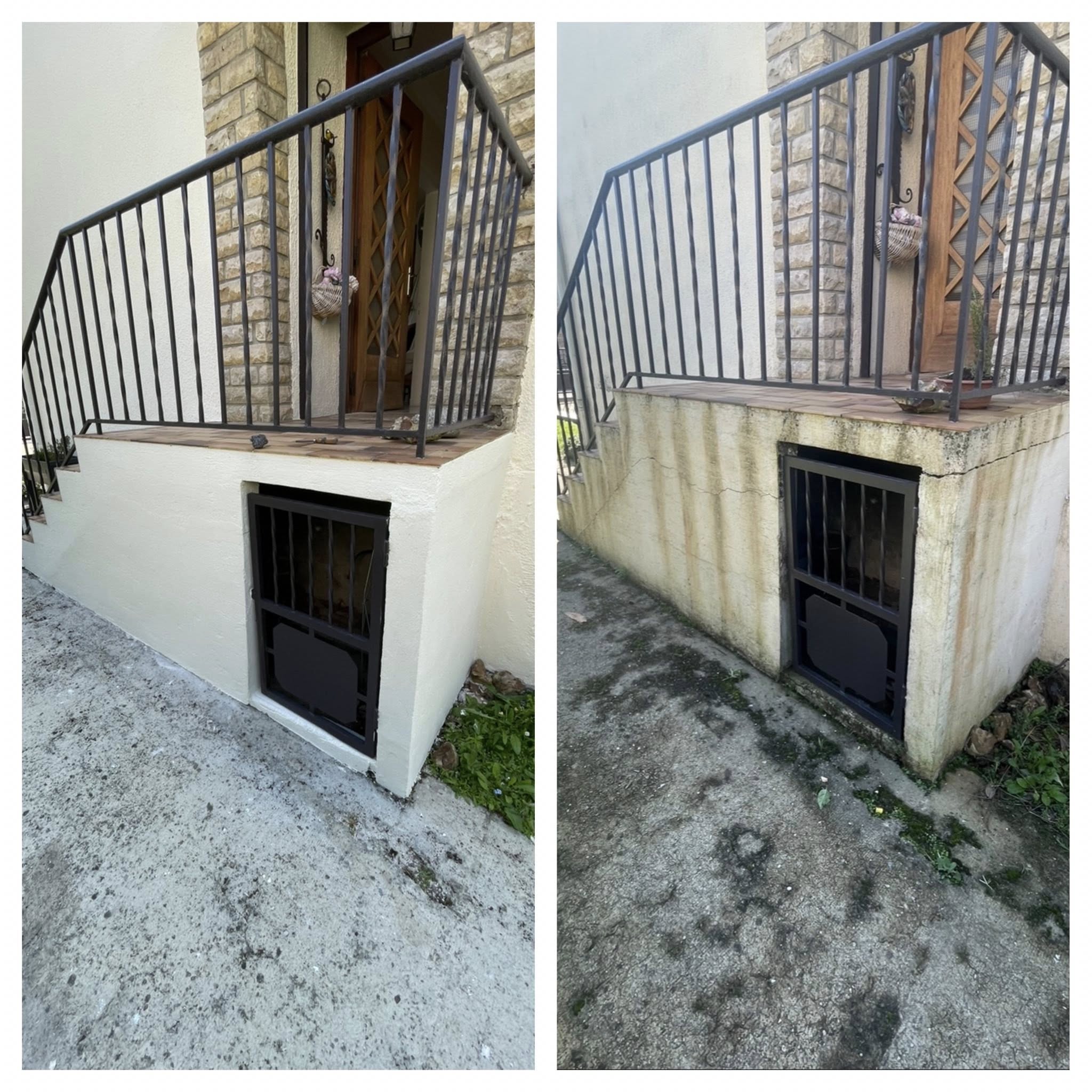 Peinture escalier extérieur avant après - Durand Rénovation Caen